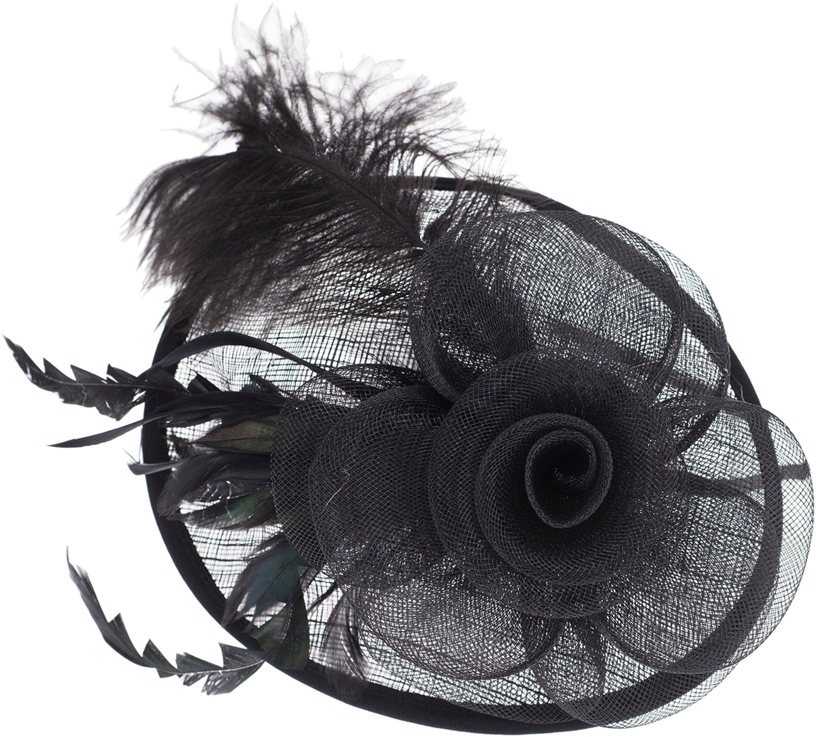 Vintage_YESSENIA_Rose_FEATHER_50s_PILLBOX_Huetchen_Fascinator_-_HAARREIF_killer_kirsche
