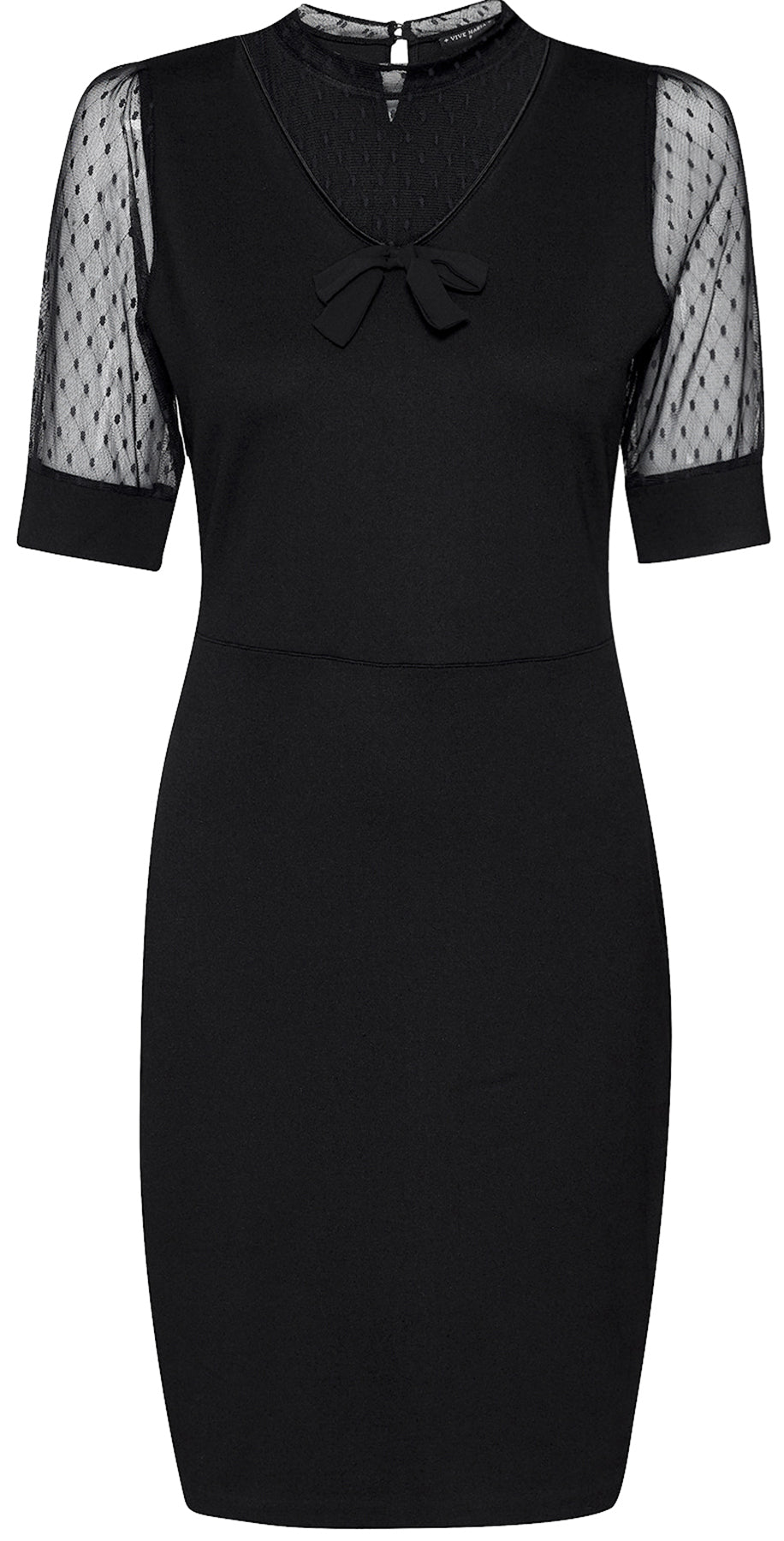 Vive_Maria_FILLE_FRANCAISE_Vintage_TueLL_BOW_Stehkragen__PENCIL_DRESS_Bleistiftkleid_killer_kirsche_1qPXgDHIgJqRgQ
