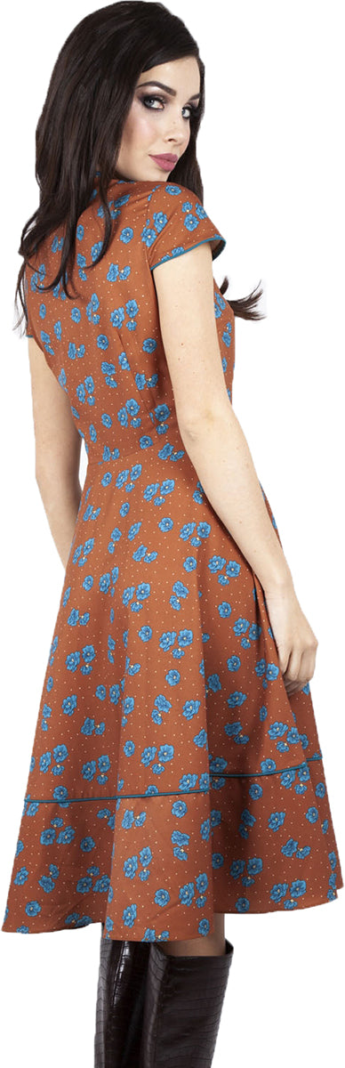 Voodoo_Vixen_ADIA_Vintage_POLKA_DOT_Blumen_Button_Down_KLEID_Dress-2