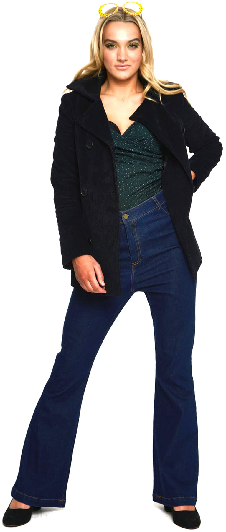 Voodoo_Vixen_CASSIA_Caspian_Sea_CORDUROY_Jacke_PEA_COAT_Kurzmantel_Schwarz_killer_kirsche_3b740tif7tYs6m