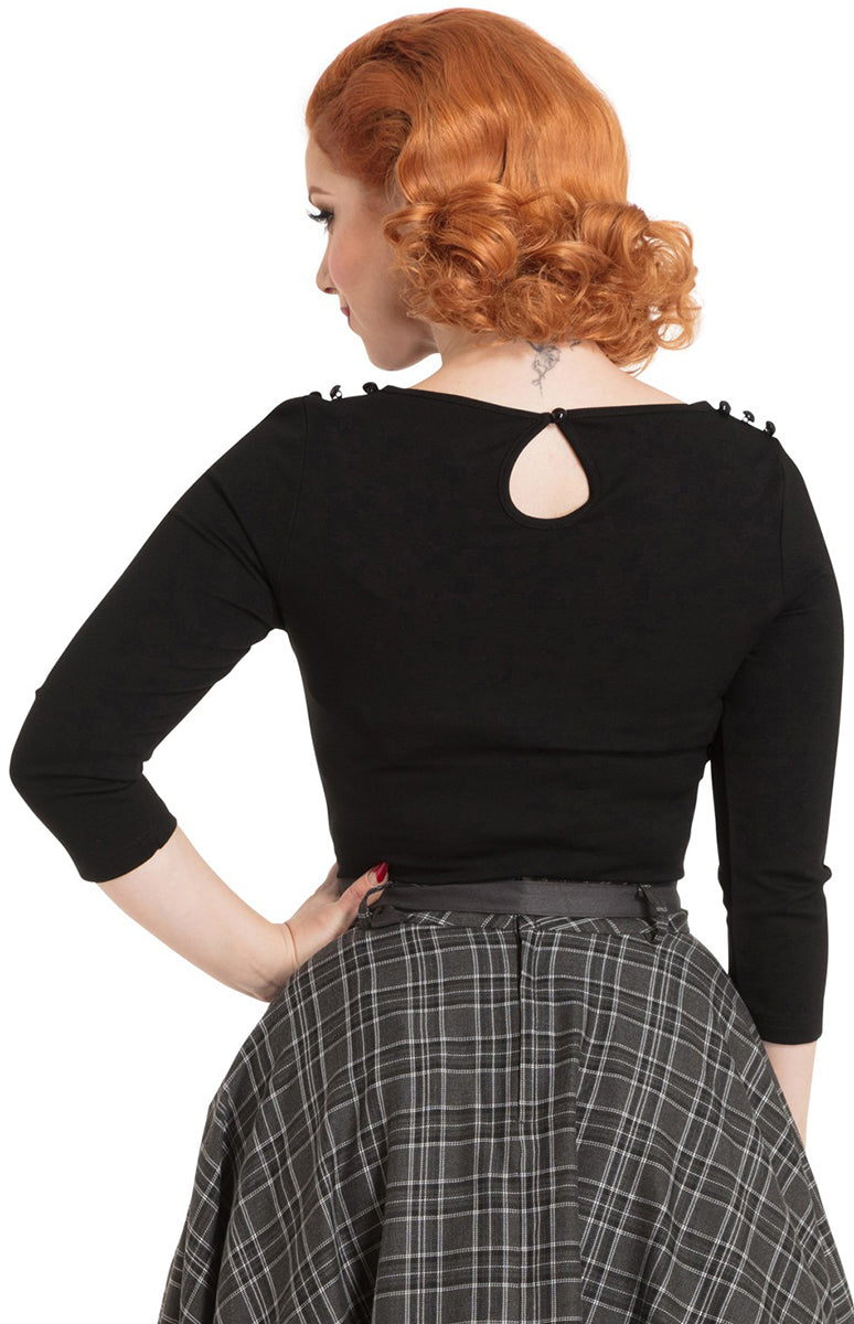 Voodoo_Vixen_CELINE_Black_PEEPHOLE_VINTAGE_Top_SHIRT-2