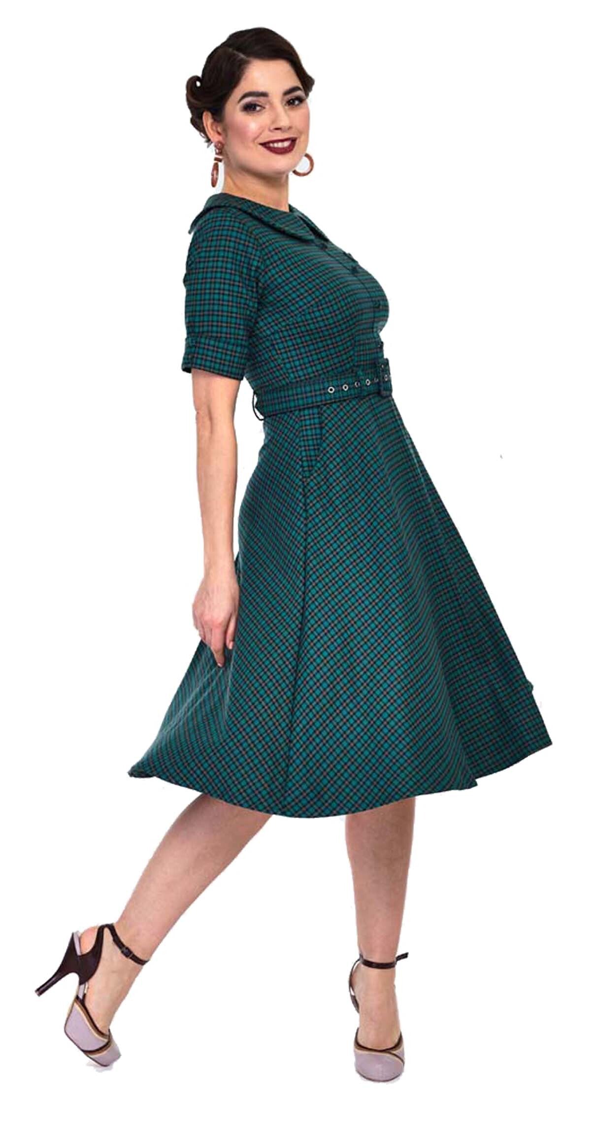 Voodoo_Vixen_CHECK_VINTAGE_Karo_Bubikragen_50s_SWING_DRESS_Kleid_Dunkelgrn-3