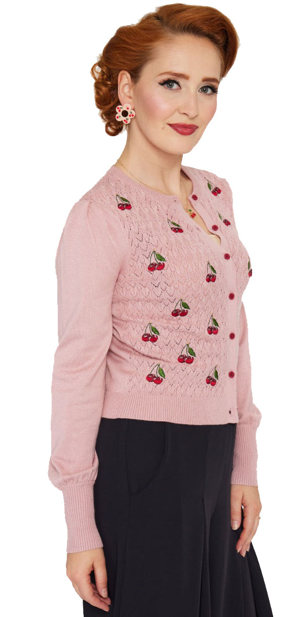 Voodoo_Vixen_CHERRY_VINTAGE_Kirschen_50s_Bell_Sleeve_CARDIGAN_Strickjacke__Rosa-2