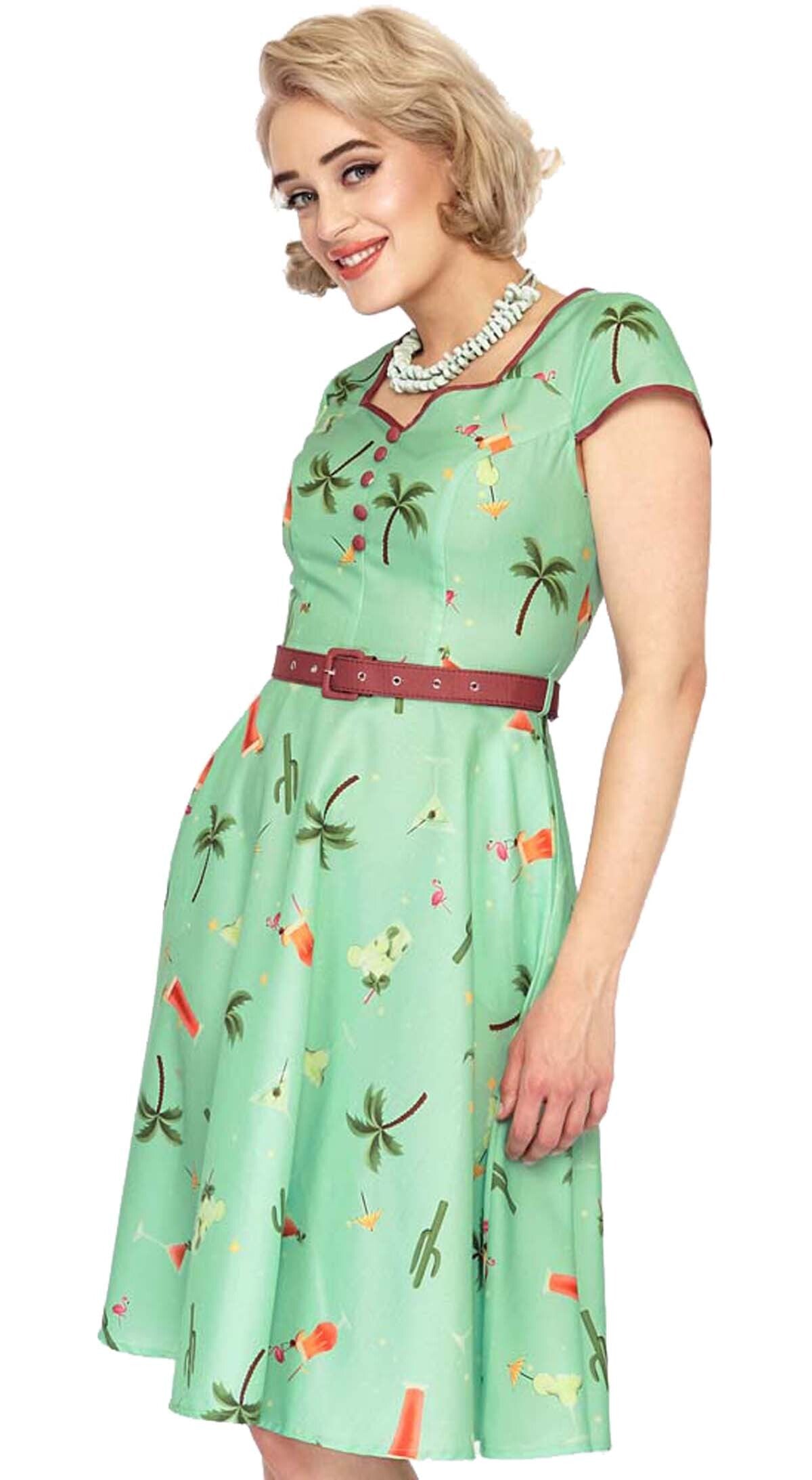 Voodoo_Vixen_COCKTAIL_PRINT_Flamingo_Cactus_50s_Classic_Retro_SWING_Flare_DRESS_Kleid_-_Mint-3rwhDNpLzhtyfp