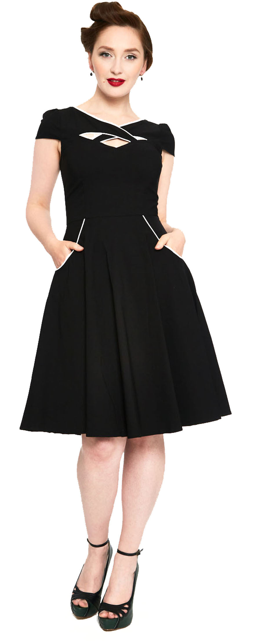 Voodoo_Vixen_CONNIE_BLACK_Vintage_Contrast_Piping_CutOut_Vintgae_50s_SWING_DRESS_Kleid-2