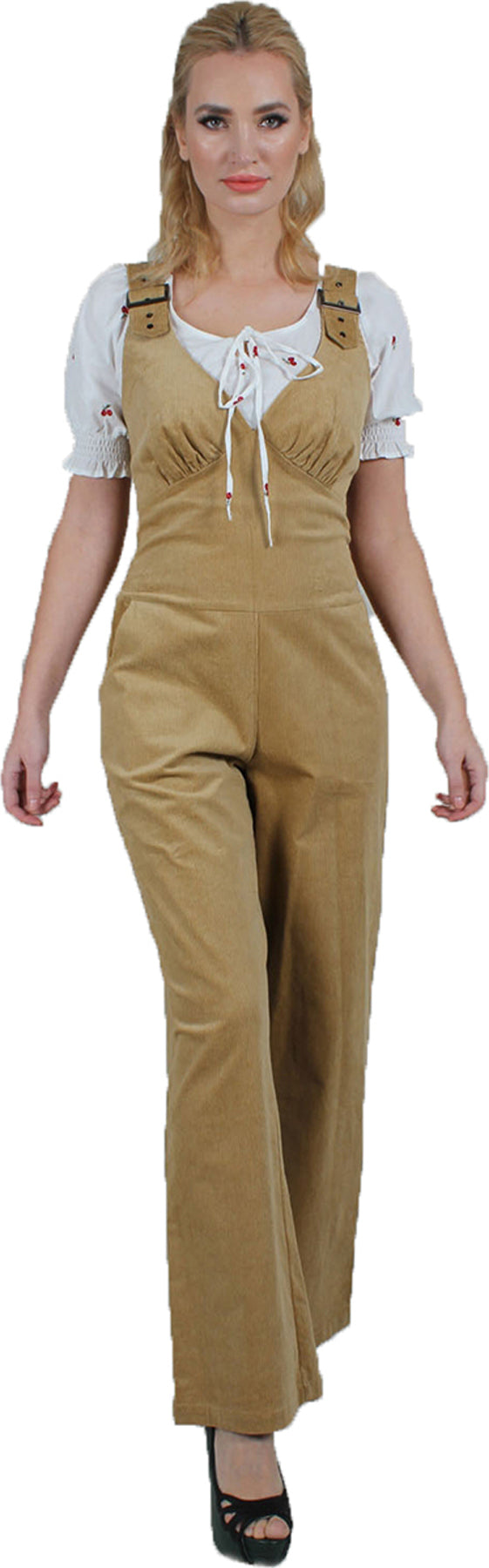 Voodoo_Vixen_CORINNE_Vintage_CORDUROY_Traeger_V-Neck_JUMPSUIT_Dungarees_killer_kirsche