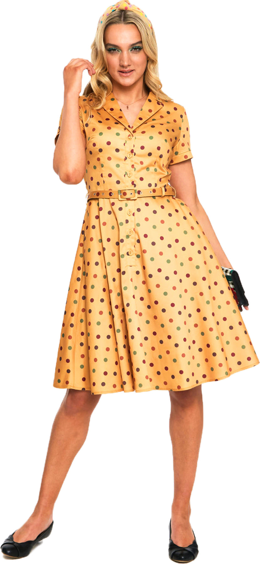 Voodoo_Vixen_DIANA_50s_POLKA_DOT_V-Neck_Kurzarm_SWING_DRESS_Hemdkleid_killer_kirsche_17LGHyYxaD3S22
