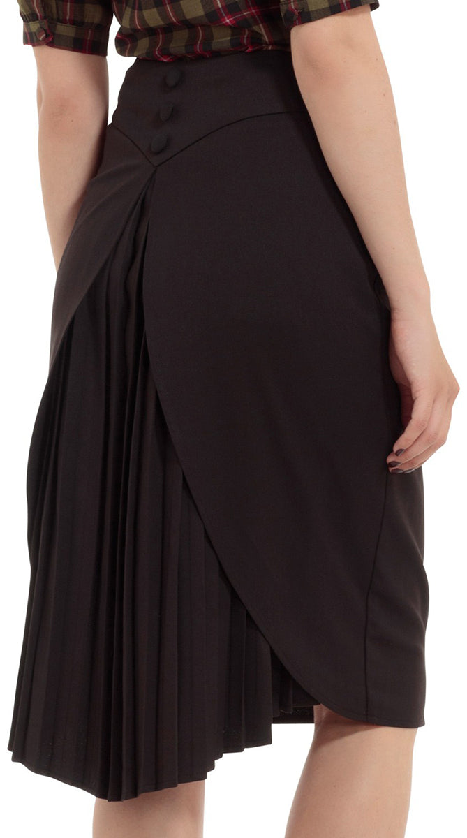 Voodoo_Vixen_ELAINE_Dipped_Hem_PLEATED_Vintage_PENCIL_SKIRT_Bleistiftrock-5