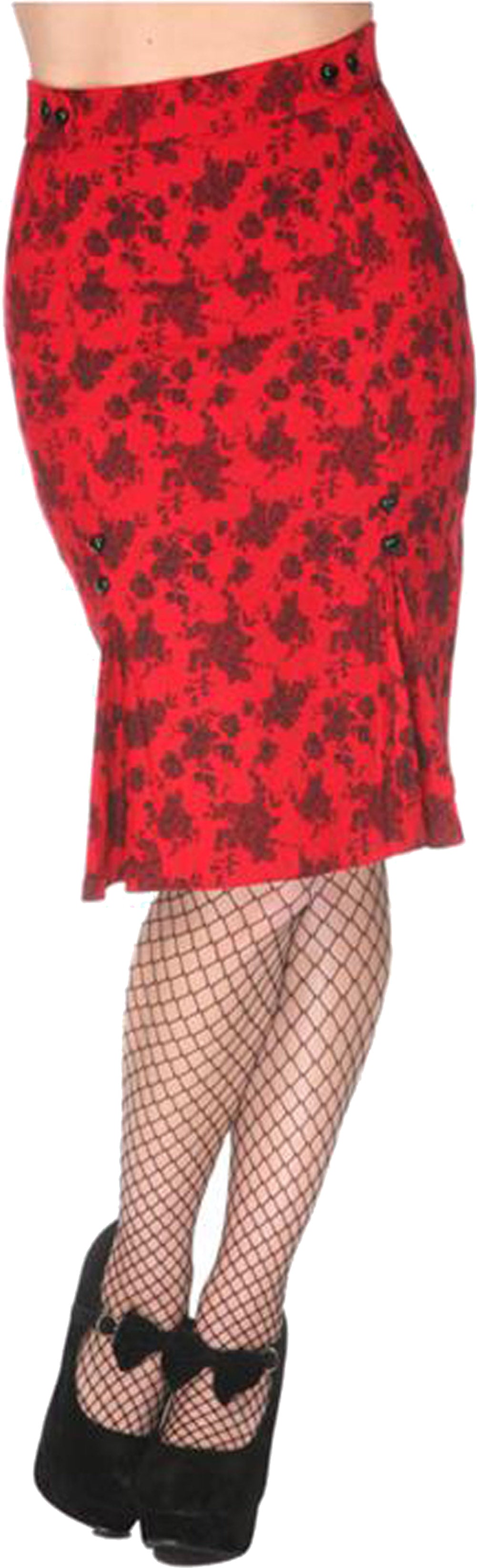 Voodoo_Vixen_FLOWER_Bleistiftrock_PENCIL_SKIRT_-_Rot33QtRzW14B6TK