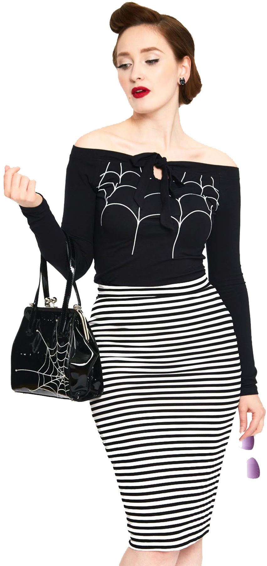 Voodoo_Vixen_Faith_Striped_Striped_Tube_STREIFEN_40s_PENCIL_SKIRT_Bleistiftrockkiller_kirsche_0