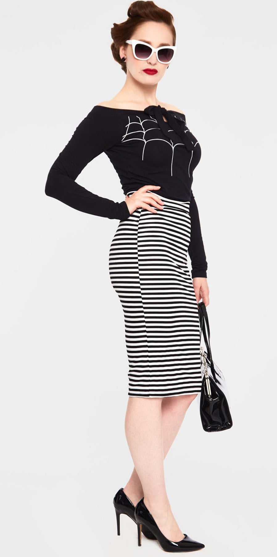 Voodoo_Vixen_Faith_Striped_Striped_Tube_STREIFEN_40s_PENCIL_SKIRT_Bleistiftrockkiller_kirsche_2