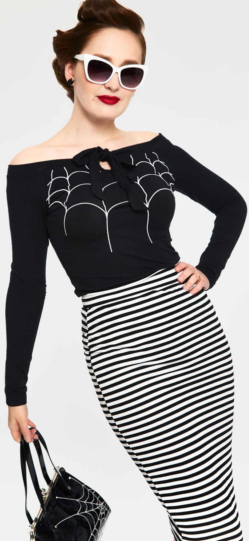 Voodoo_Vixen_Faith_Striped_Striped_Tube_STREIFEN_40s_PENCIL_SKIRT_Bleistiftrockkiller_kirsche_3