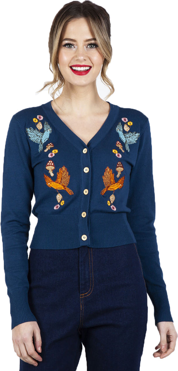 Voodoo_Vixen_GINNY_WOODLAND_Vintage_EMBROIDERED_V-Neck_CARDIGAN_Stickjacke-1