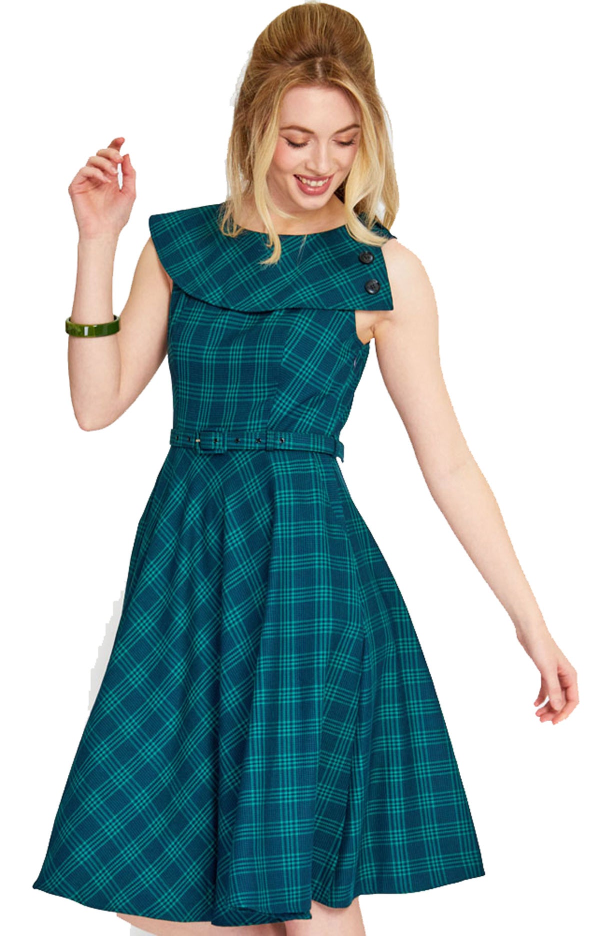 Voodoo_Vixen_GREEN_CHECKED_Karo_TARTAN_Collar_50s_Vintage_SWING_DRESS_Kleid-3