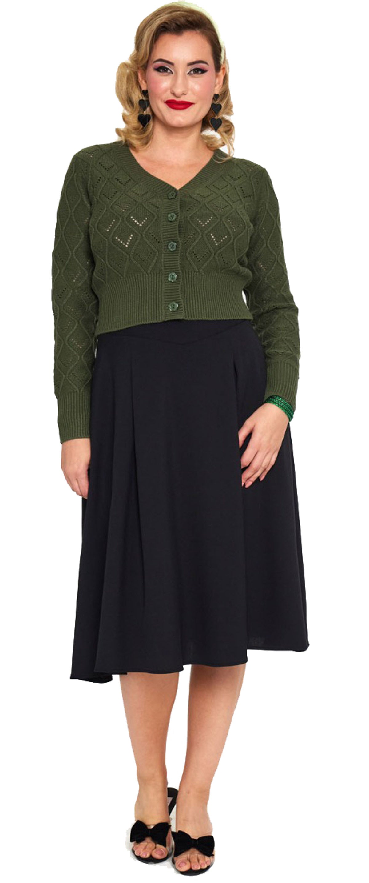 Voodoo_Vixen_GREEN_CHUNKY_Knit_50s_BUTTONED_Langarm_CARDIGAN_Strickjacke_-_Khaki-3