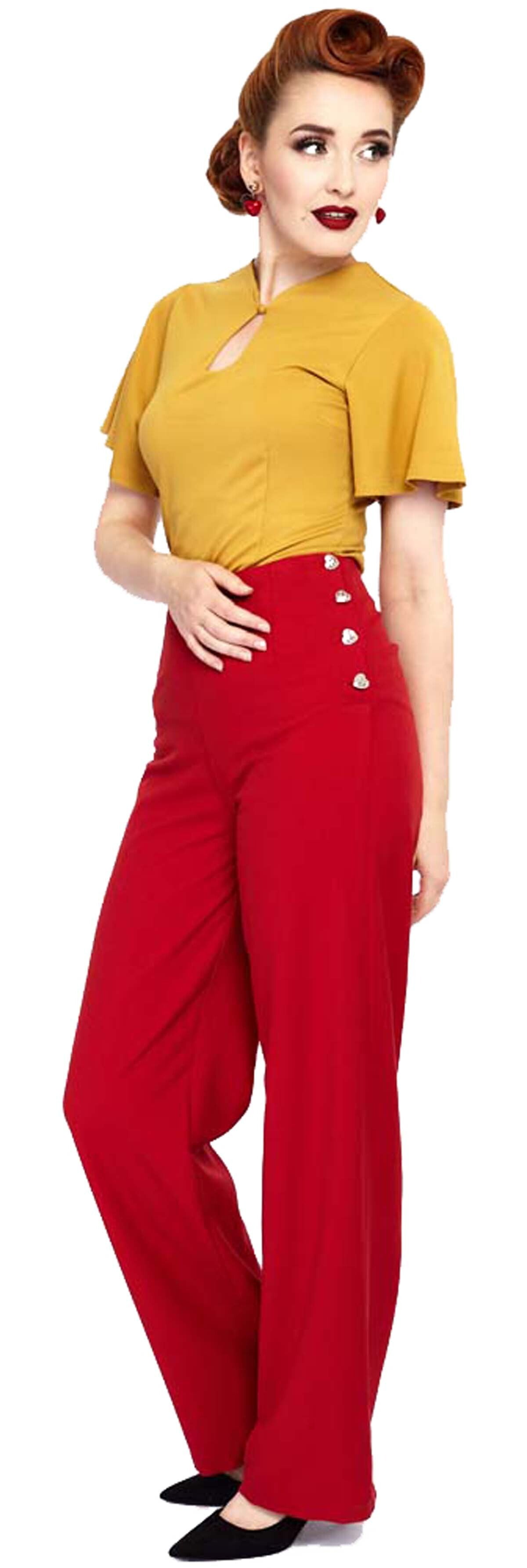 Voodoo_Vixen_HEART_BUTTON_Vintage_Retro_Classic_TROUSERS_Marlene_HOSE_Rot-2jQtKOryuI8GBL
