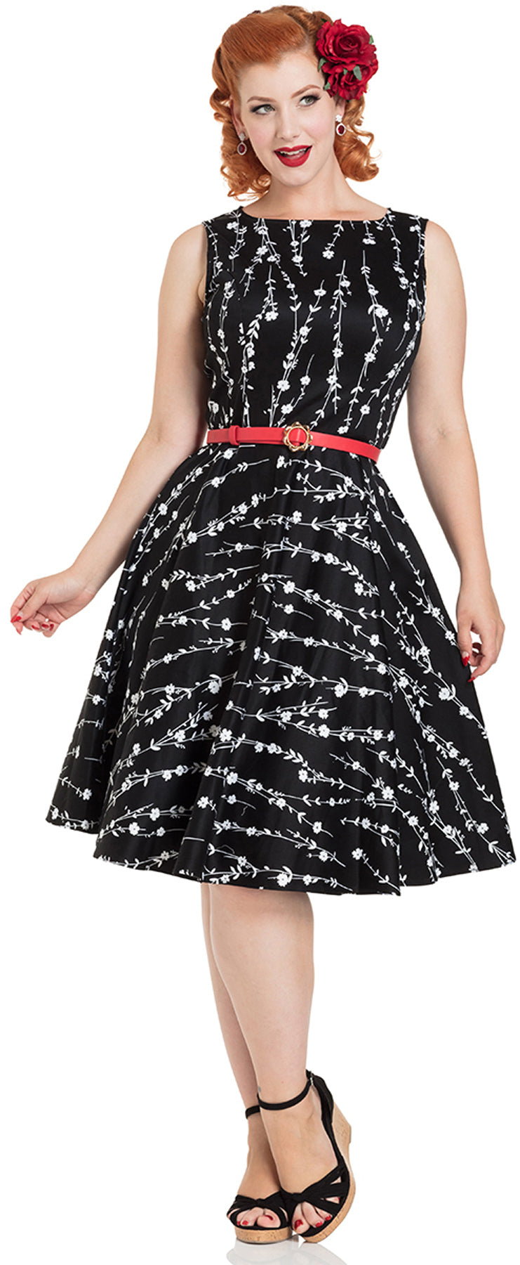 Voodoo_Vixen_MARIAM_Black_Floral_FLOWER_Blumen_Dress_SWING_KLEID_killer_kirsche