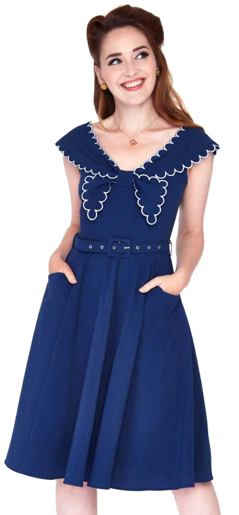Voodoo_Vixen_NAUTICAL_SCALLOP__50s_Vintage_Muschelsaum_SWING_DRESS_Kleid_-_Navy_killer_kirsche