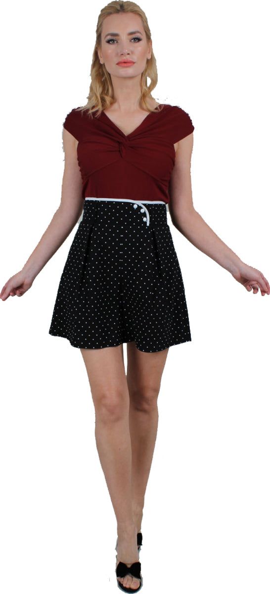 Voodoo_Vixen_PAULINA_Vintage_POLKA_DOT_Punkte_High_Waisted_SHORTS_Kurze_Hose_killer_kirsche_1