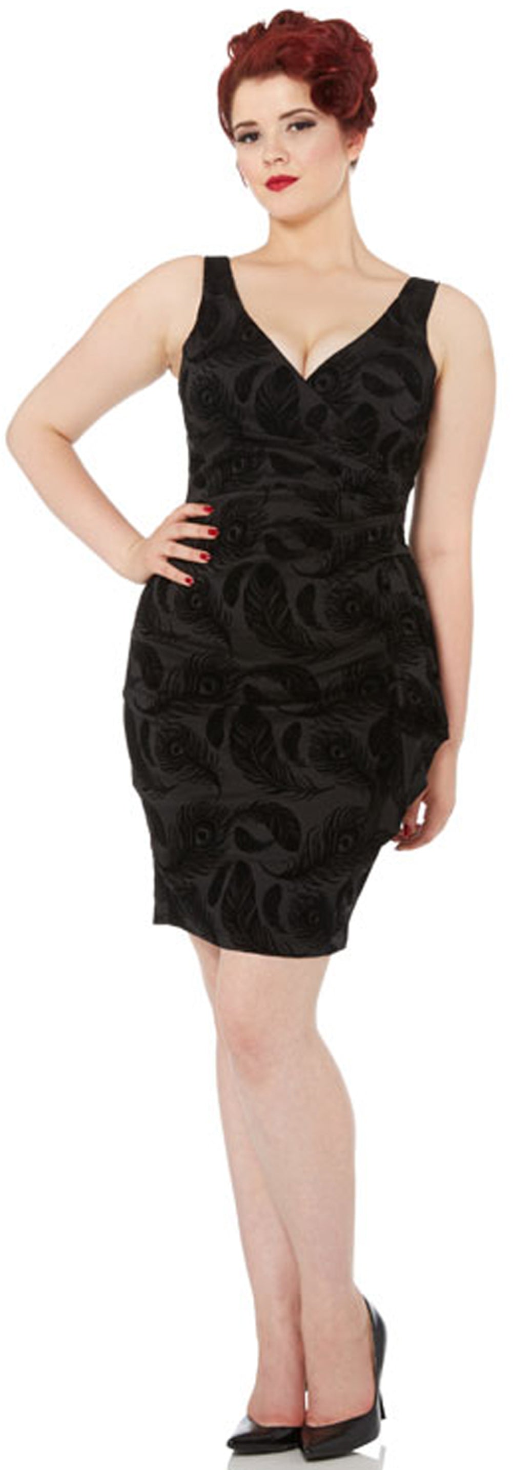 Voodoo_Vixen_PEACOCK_Feather_Pfau_Wiggle_Dress_Vintage_KLEIDC34FEk6xZFwje