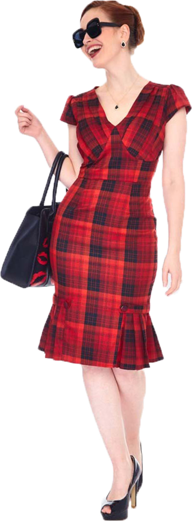 Voodoo_Vixen_PLEATED_BUST_50s_TARTAN_Karo_Kurzarm_PENCIL_DRESS_Bleistiftkleid_Killer_Kirsche-1VeTttw7myRWRT