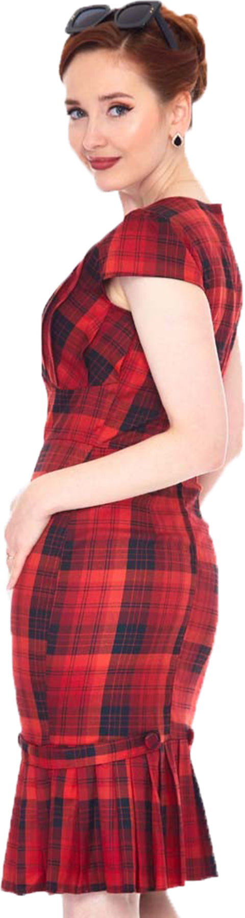 Voodoo_Vixen_PLEATED_BUST_50s_TARTAN_Karo_Kurzarm_PENCIL_DRESS_Bleistiftkleid_Killer_Kirsche-3PcsYFZ53VPni9