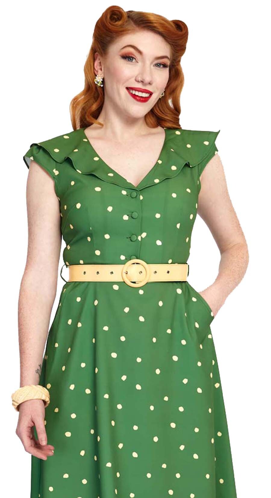 Voodoo_Vixen_POLKA_DOT_Vintage_PUNKTE_VNeck_Ruffle_Collar_SWING_DRESS_Kleid_Minzgrn-3