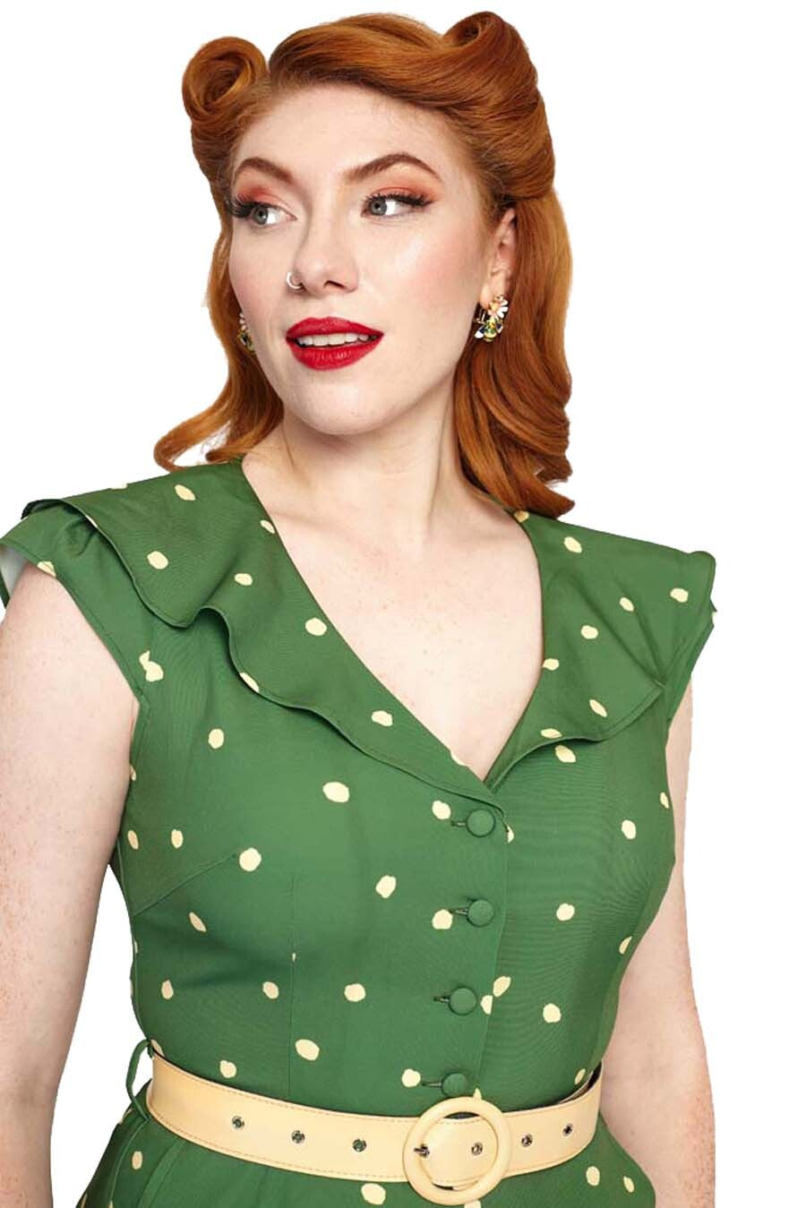 Voodoo_Vixen_POLKA_DOT_Vintage_PUNKTE_VNeck_Ruffle_Collar_SWING_DRESS_Kleid_Minzgrn-4