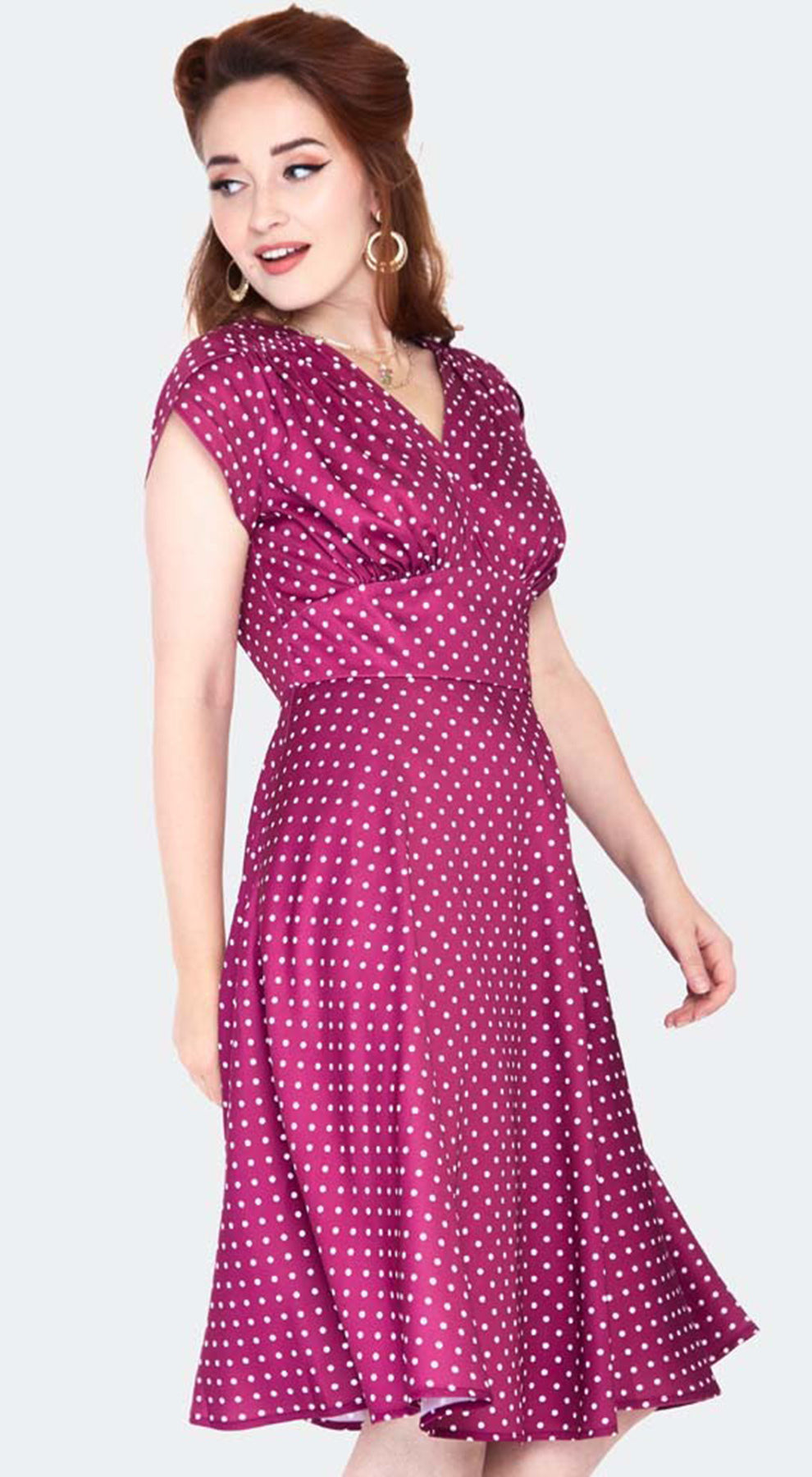 Voodoo_Vixen_Polka_Dots_Punkte_Vintage_V-Neck_DRESS_Kleid_in_A-Linie_killer_kirsche_2niGGq5MyWVfBy