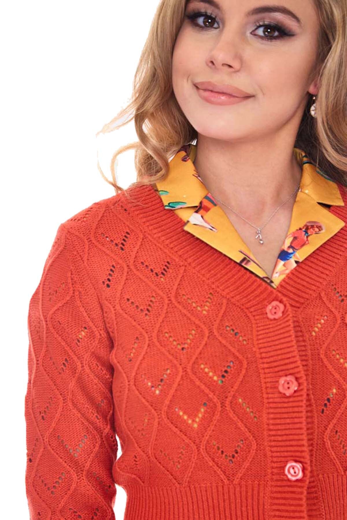 Voodoo_Vixen_RUST_CHUNKY_Knit_50s_BUTTONED_Langarm_CARDIGAN_Strickjacke_-_Orange-4HiWgVlH9UtTC9