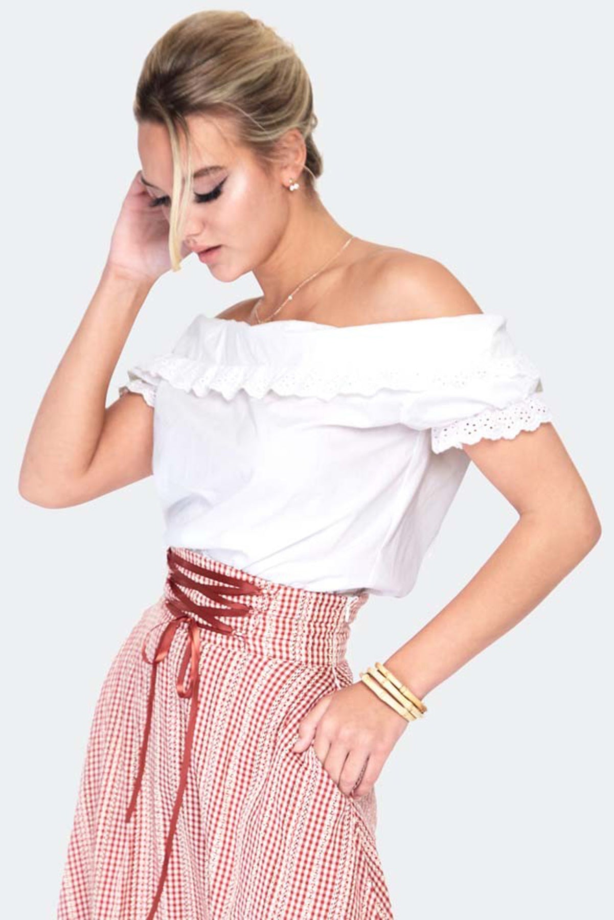 Voodoo_Vixen_Ruffle_neck_milkmaid_Kurzarm_50s_Bluse_SHIRT_Oberteil_Top_killer_kirsche_2