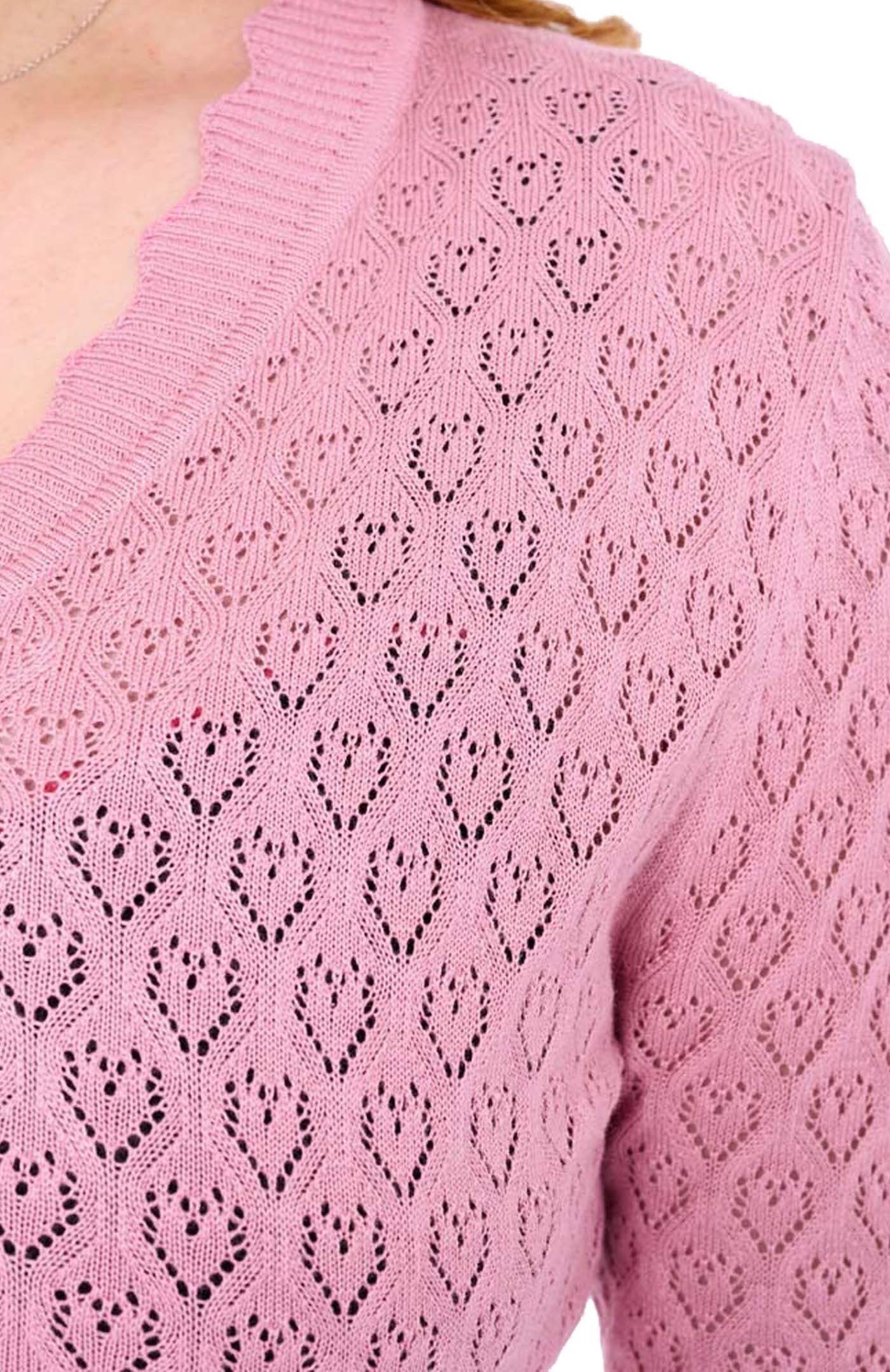 Voodoo_Vixen_SCALLOP_EDGE_HEART_VNeck_Lochmuster_Langarm_CARDIGAN_Stickjacke__Rosa-2en5RKQ4XtZn6d