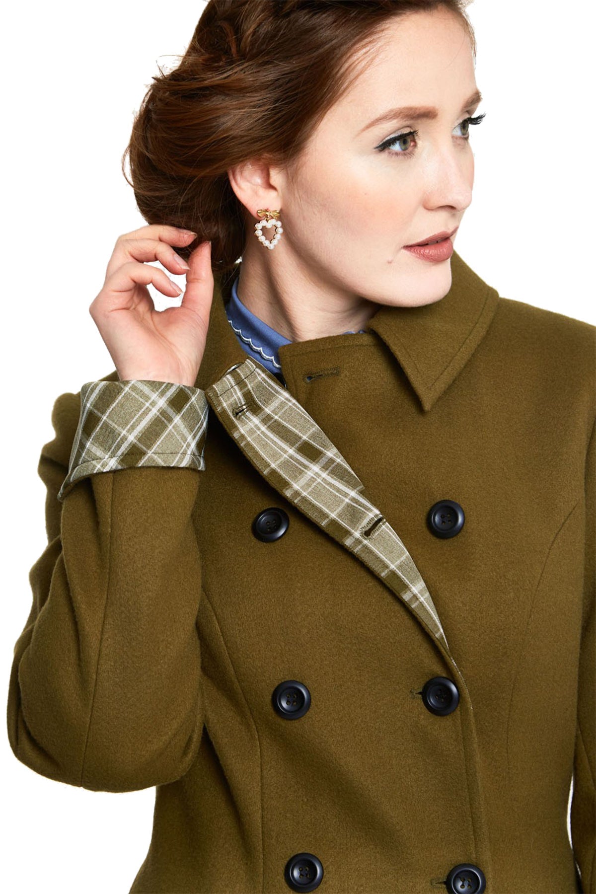 Voodoo_Vixen_SUSIE_Vintage_PLAID_CONTRAST_A-Linie_COAT_Mantel_Olivgruen_killer_kirsche4
