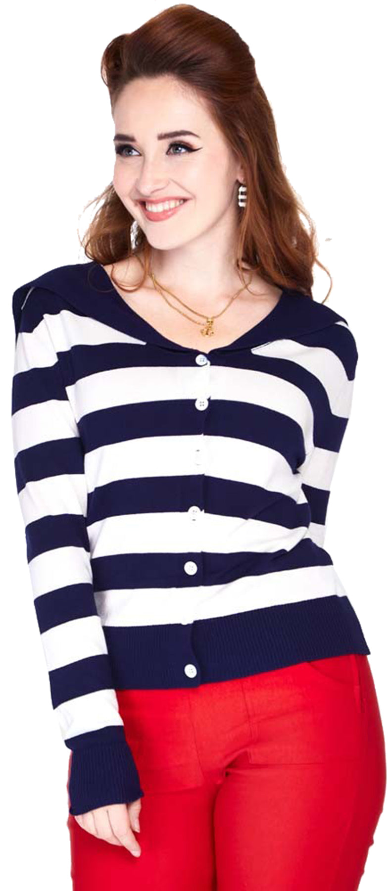 Voodoo_Vixen_Sailor_collar_stripe_Vintage_STREIFEN_Langarm_CARDIGAN_Stickjacke_killer_kirsche_1