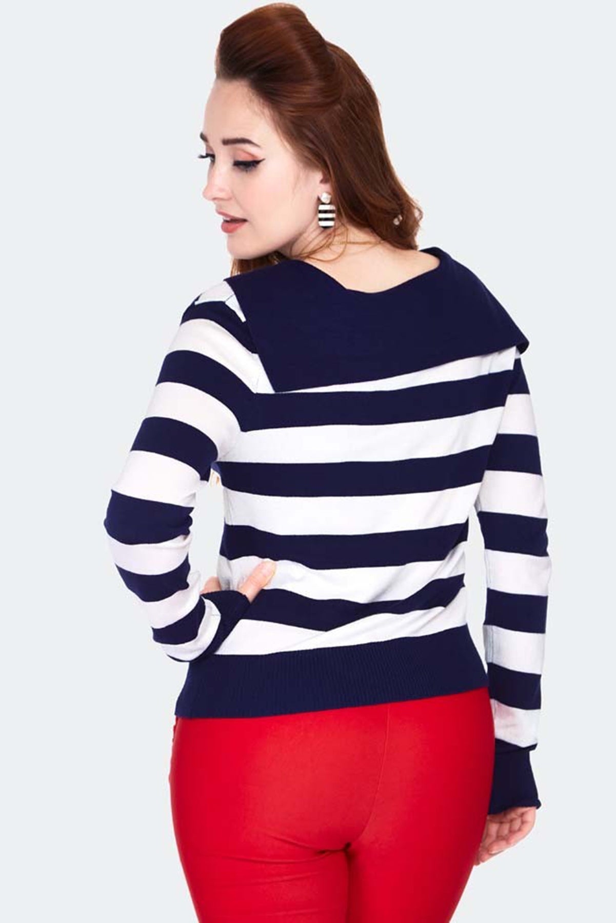 Voodoo_Vixen_Sailor_collar_stripe_Vintage_STREIFEN_Langarm_CARDIGAN_Stickjacke_killer_kirsche_5
