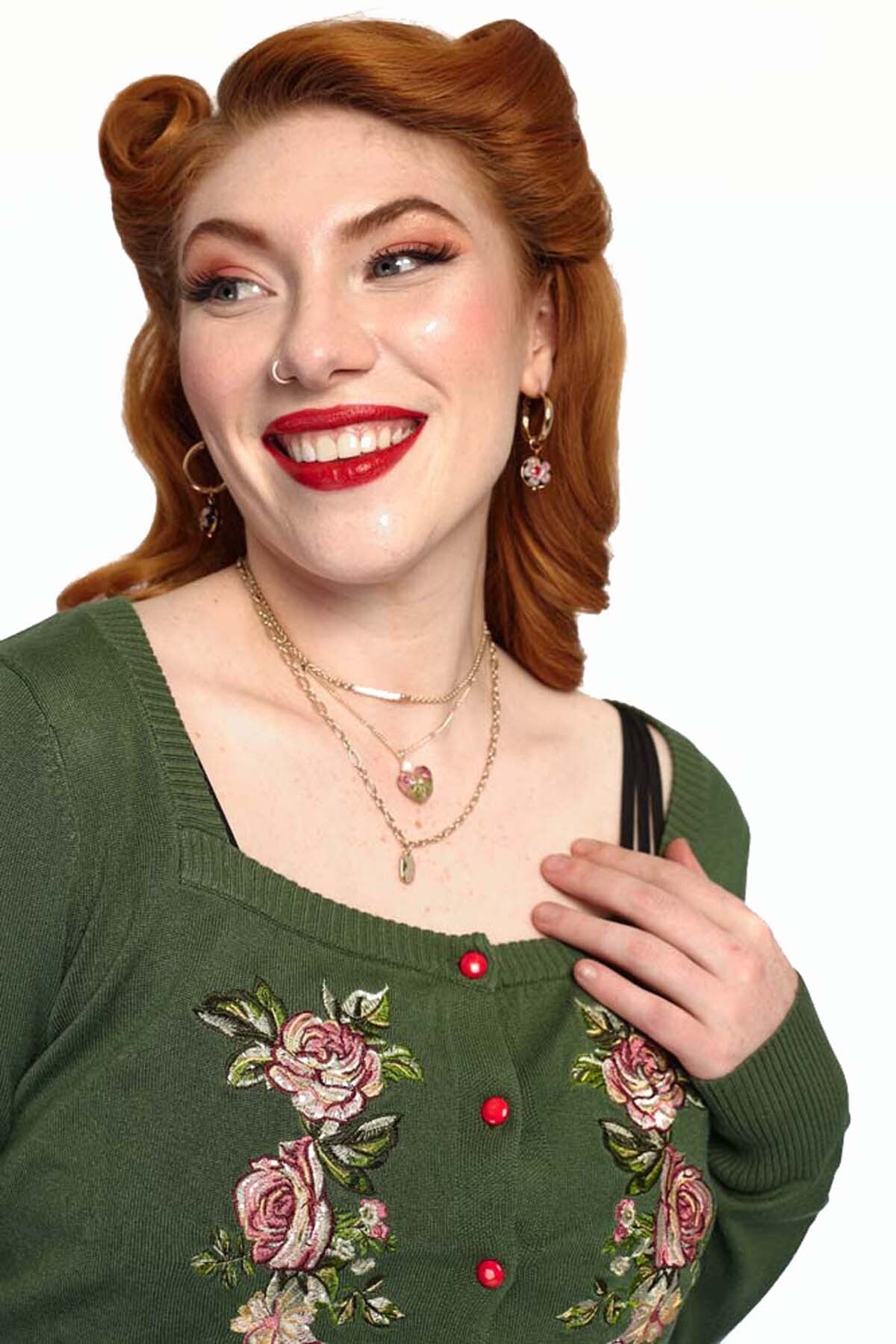 Voodoo_Vixen_VINTAGE_FLORAL_50s_FLOWER_EMBROIDERY_Strickjacke_CARDIGAN__Farngrn-3B8djolrszyS8W