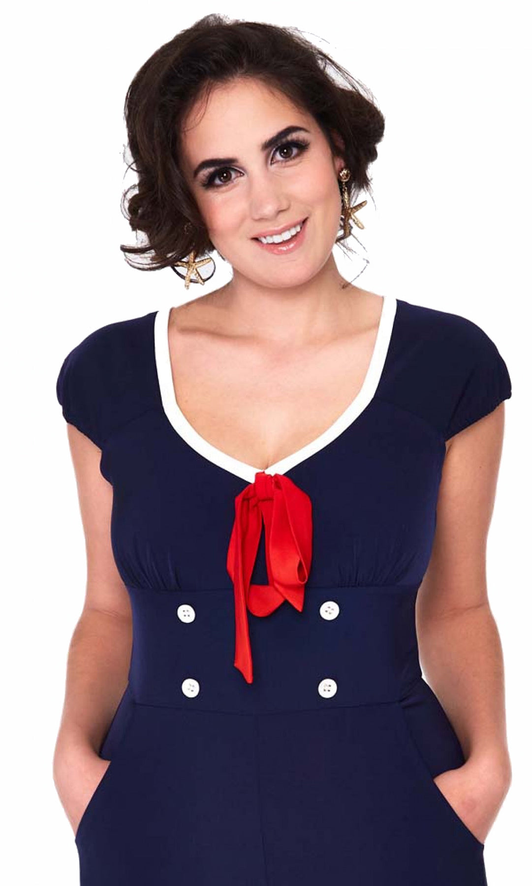 Voodoo_Vixen__NAUTICAL__Vintage_Red_Bow_Sailor_Kurzarm_JUMPSUIT_Overall_killer_kirsche_3