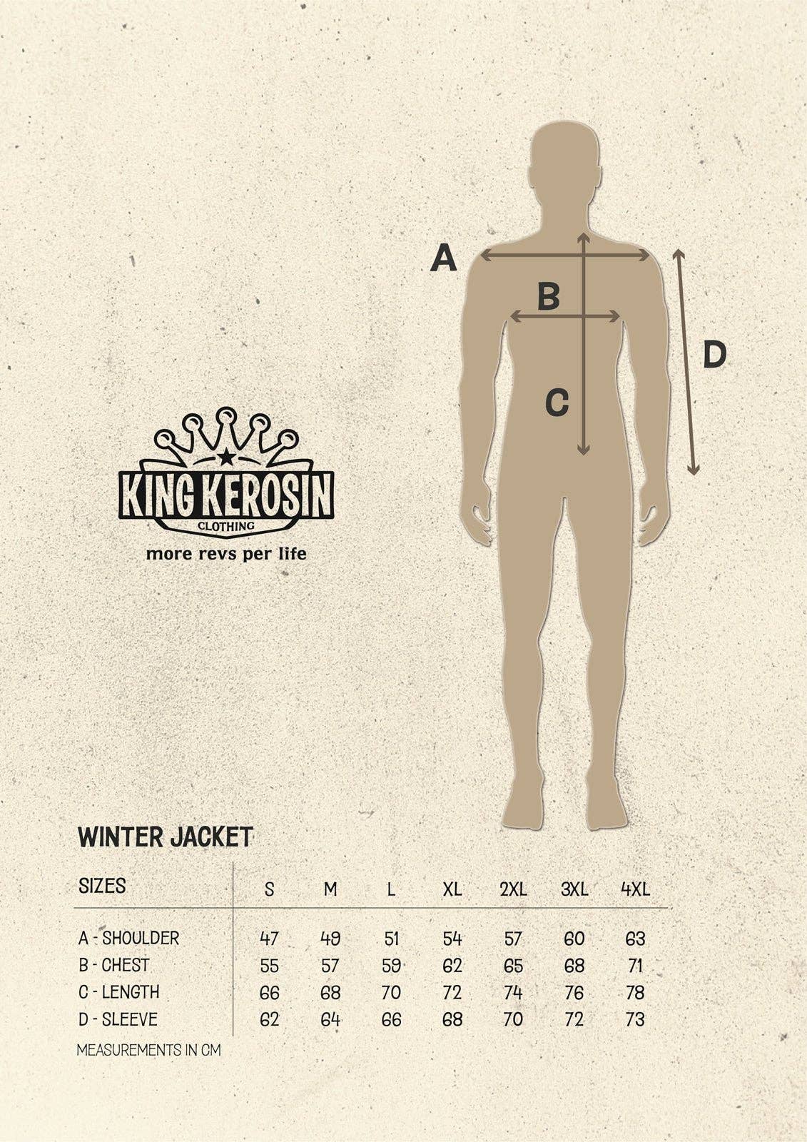 King Kerosin «Motor Traveller» Oldschool Retro Denver-Colorado Steppjacke / Winterjacke