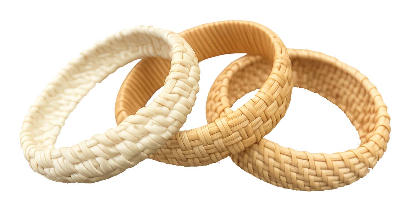 Killer Kirsche «Tiki Bamboo» Vintage Tropical Rattan Armreif - verschiedene Farben