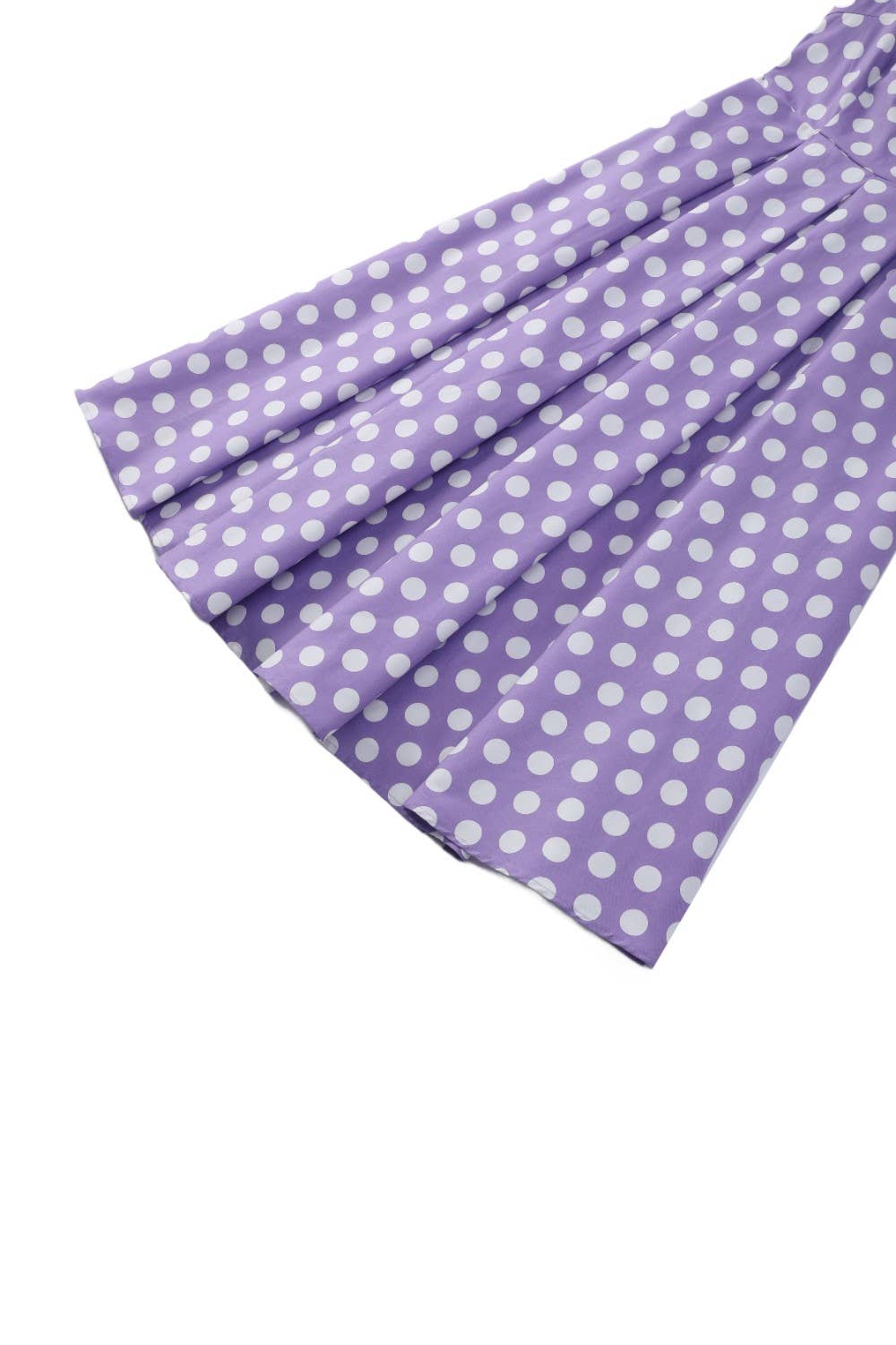 Dolly & Dotty «Lily Polka Dot» Vintage Punkte Retro Off-Shoulder Swing Kleid - Flieder