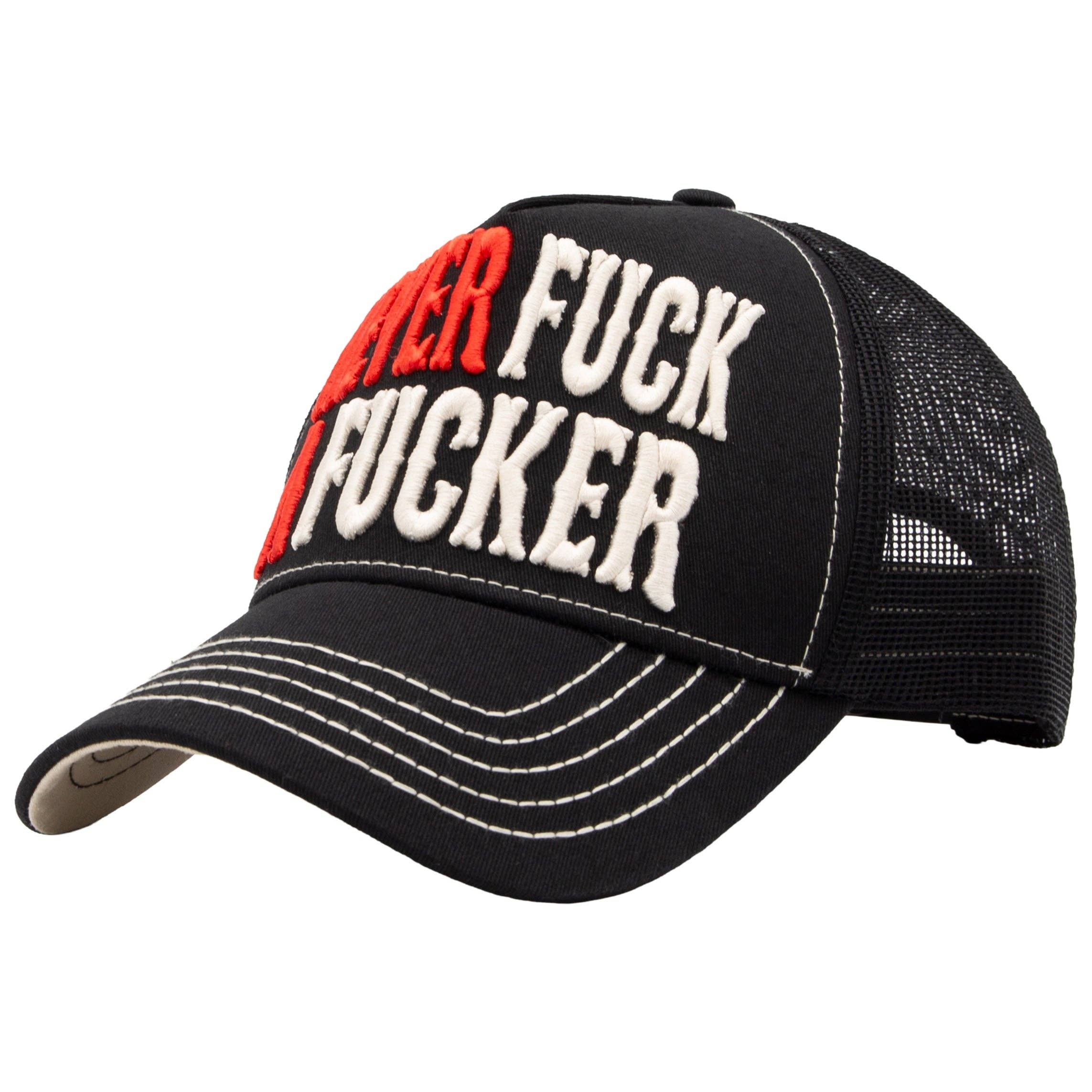 King Kerosin  «Never Fuck a Fucker» Oldschool Trucker Cap - Schwarz