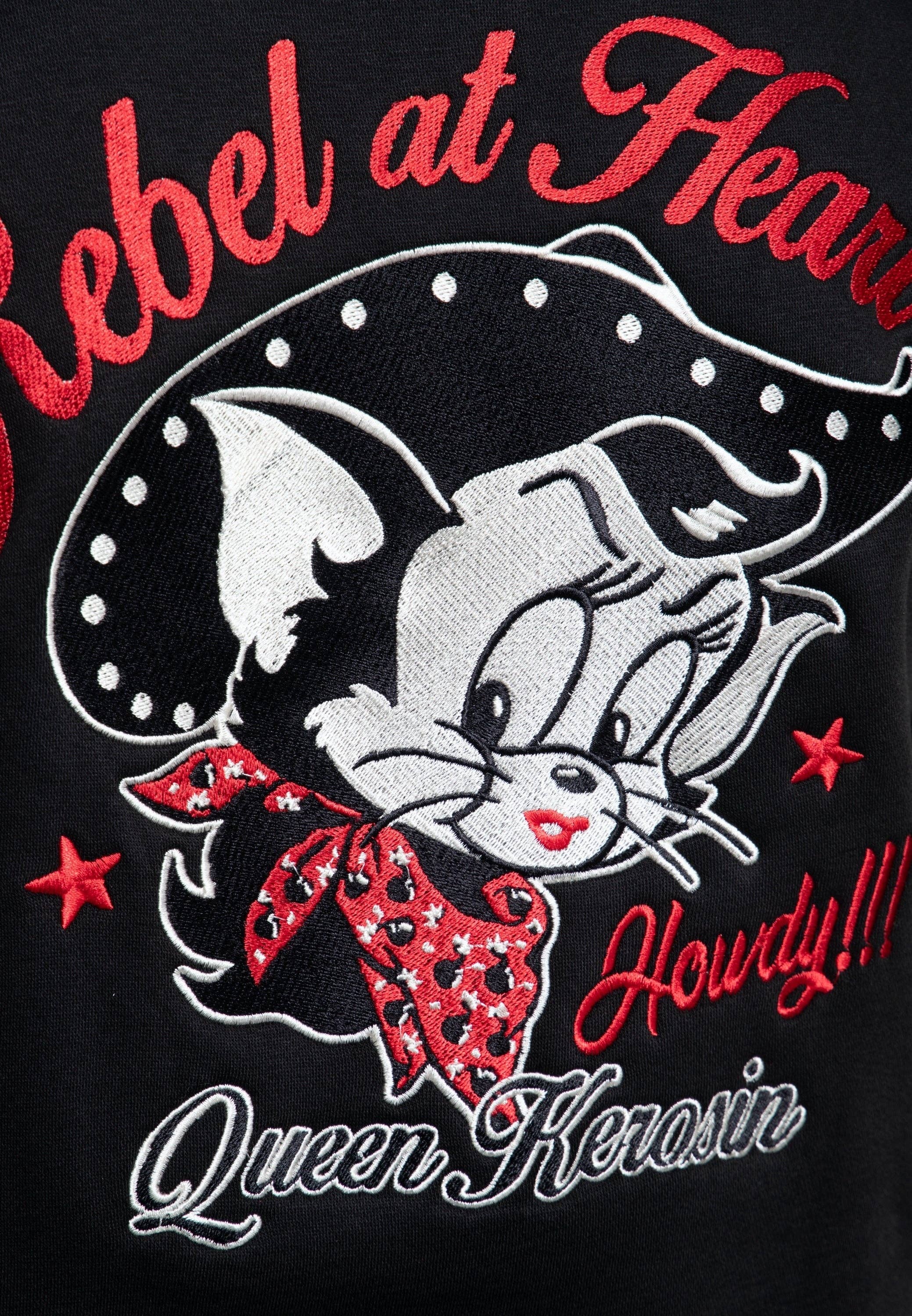 Queen Kerosin «Rebel at Heart» Oldschool Howdy Western Cowgirl Cat Collegejacke