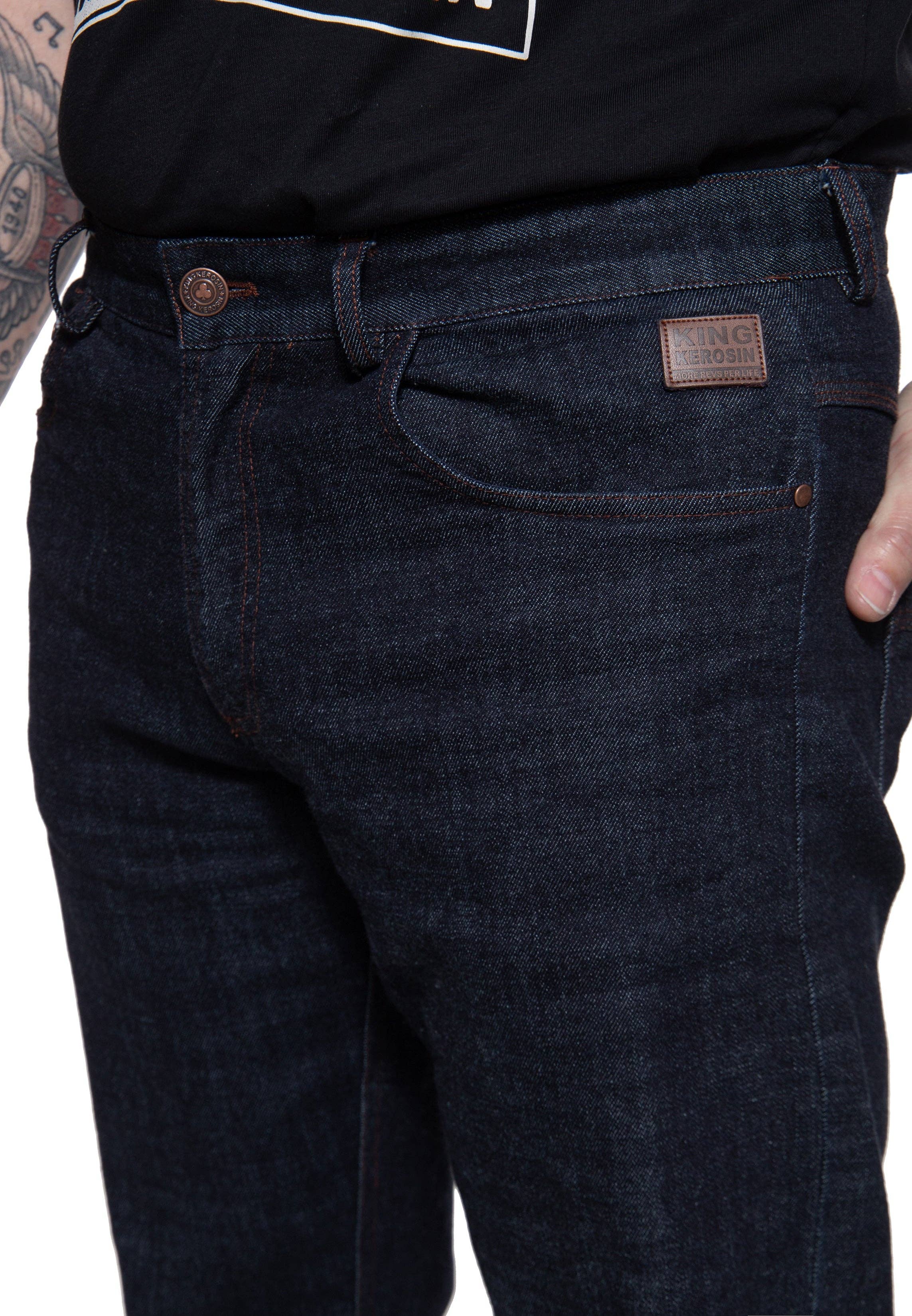King Kerosin «Robin Selfedge» Cinch Back Oldschool Regular Fit Jeanshose / Jeans