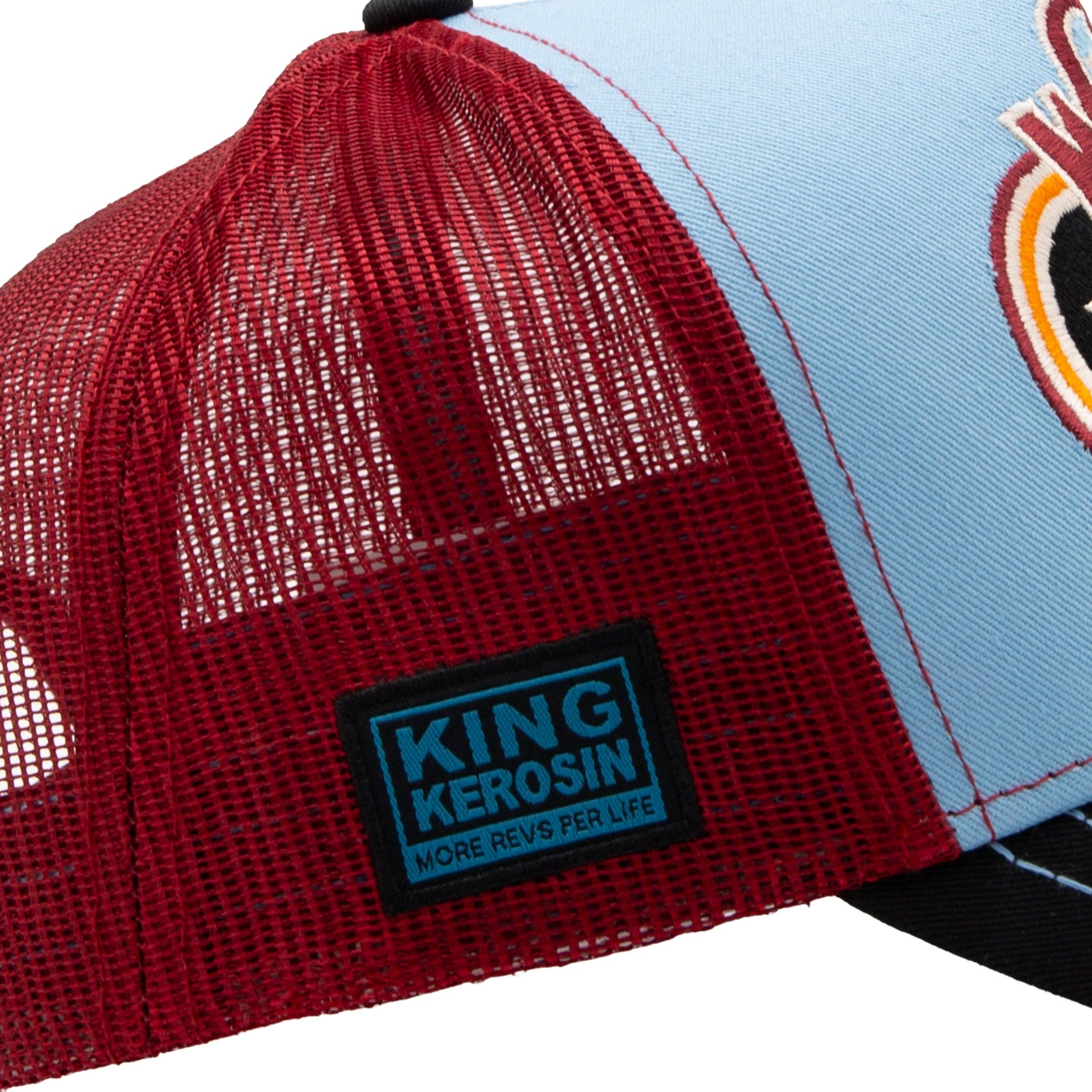 King Kerosin «Wish You Were Beer» Oldschool Rock`n`Roll Trucker Cap - Hellblau