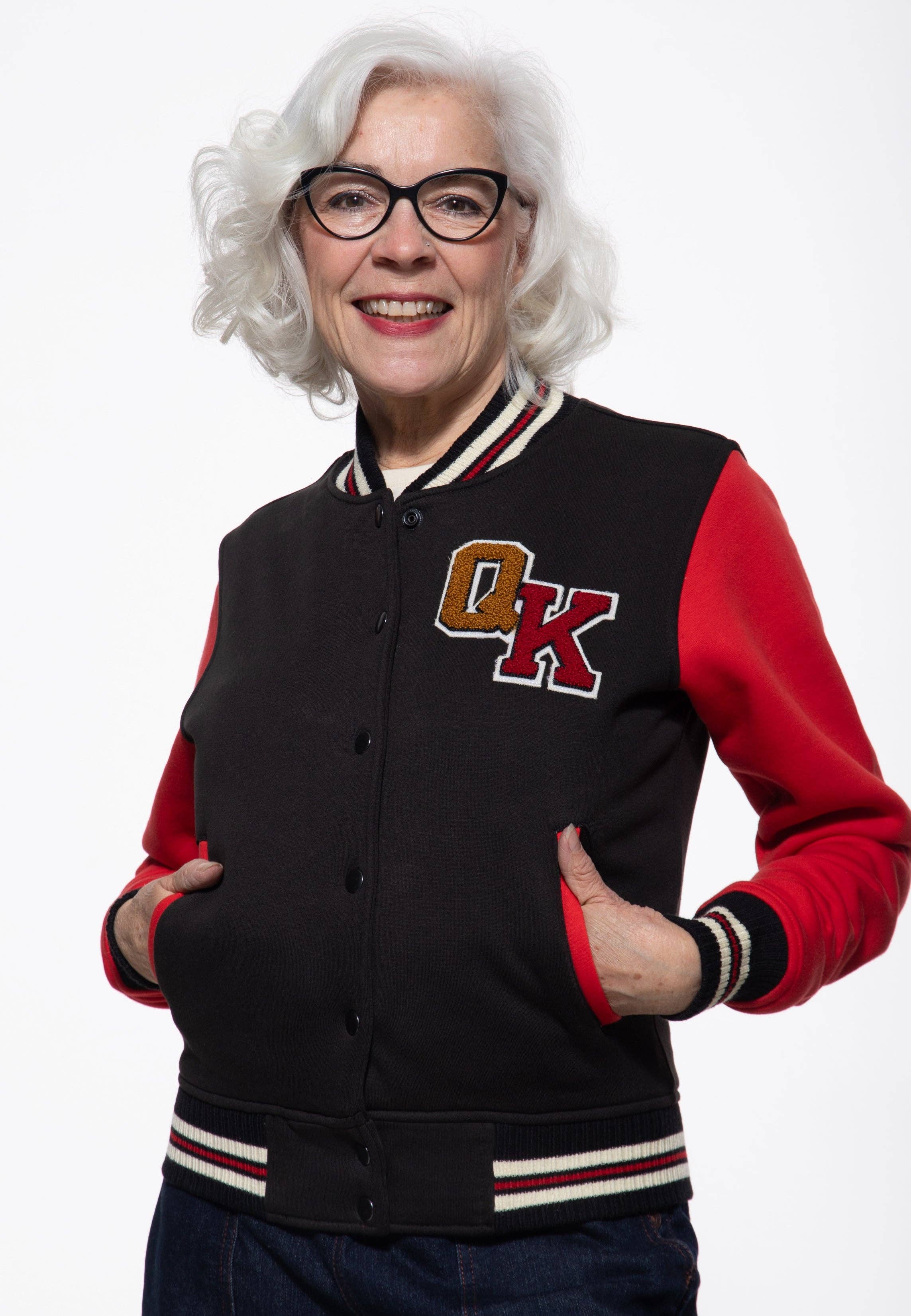 Queen Kersoin «We Can Do It» Western Pin Up Retro Oldschool Collegejacke - Schwarz