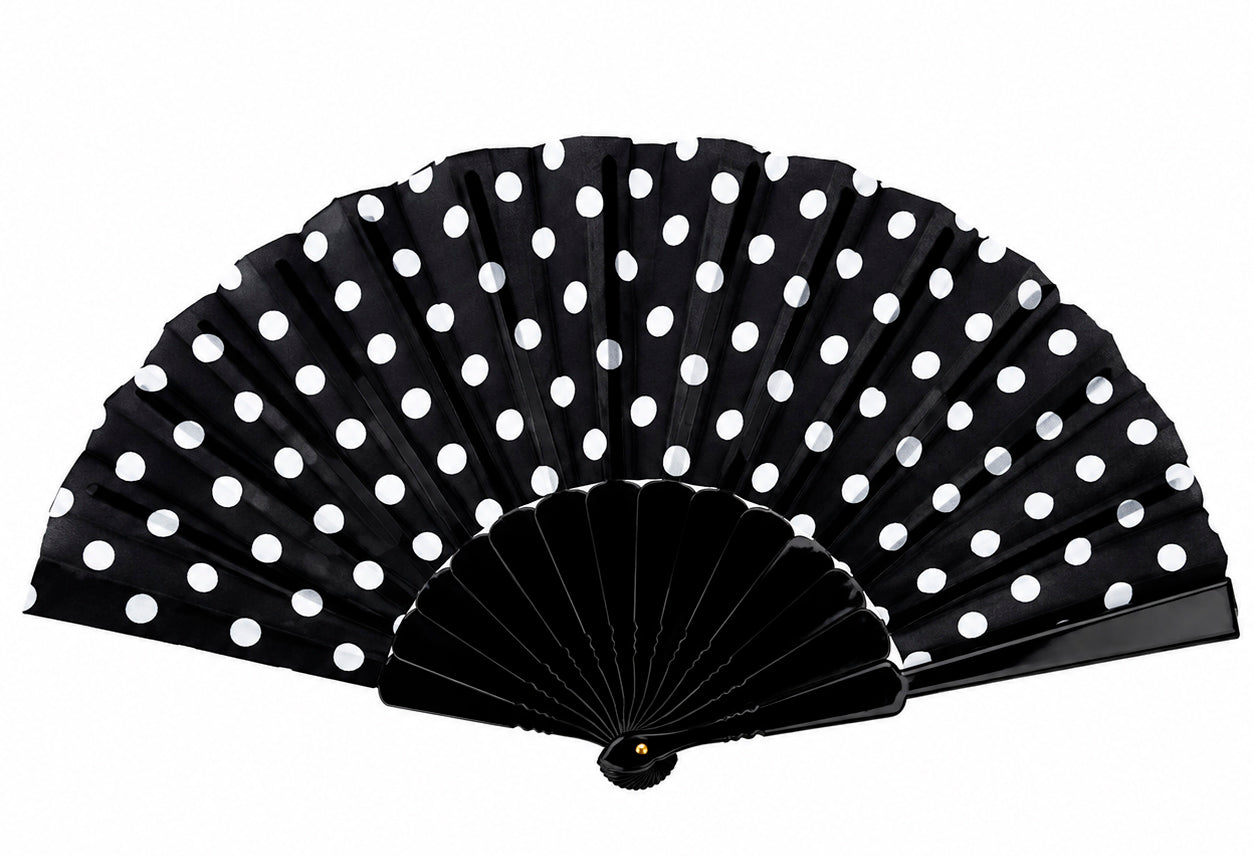 Polka Dots / Punkte Handfächer - 4 Farben