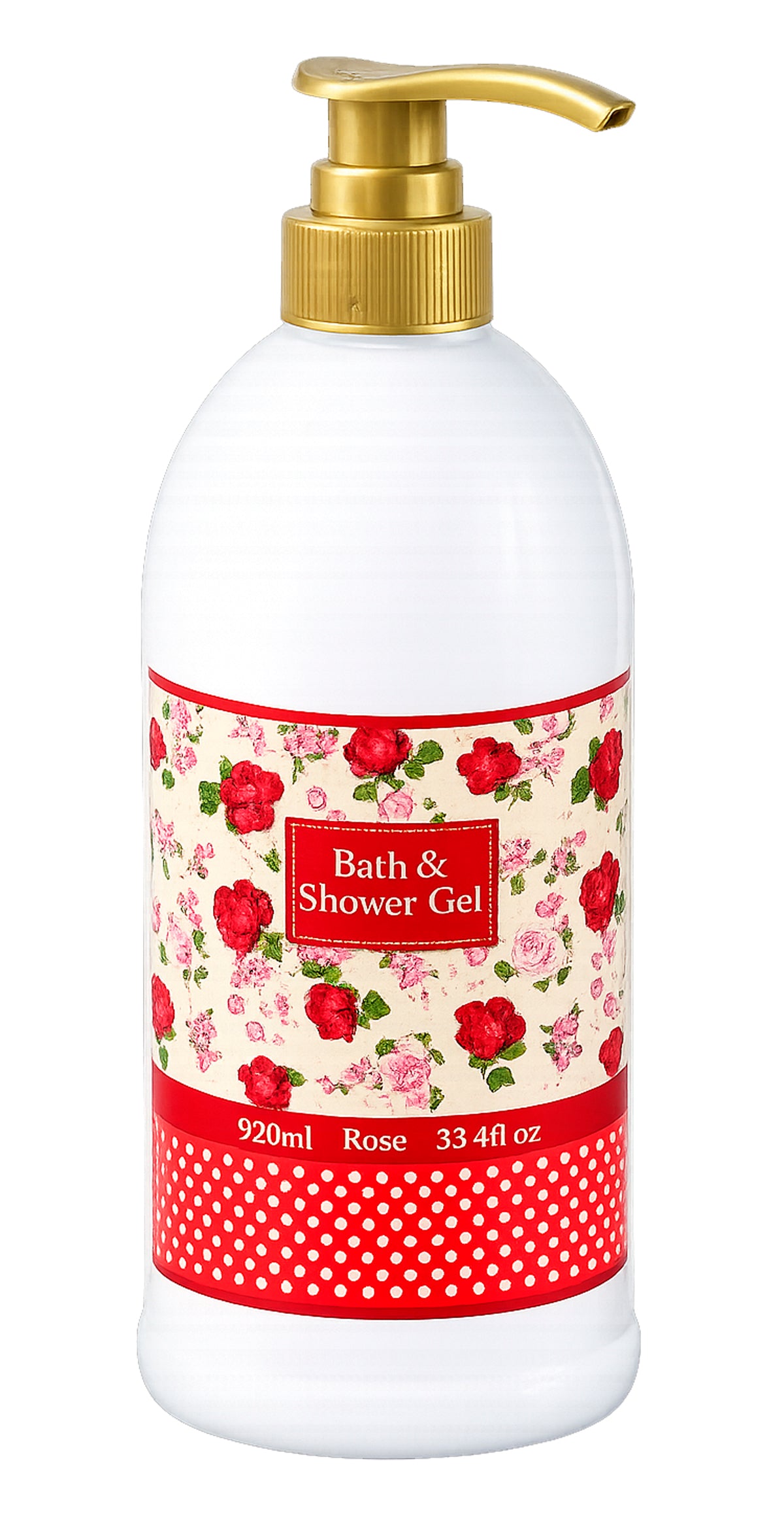 Cute RED ROSE Flower BATH and SHOWER GEL im Pumpspender