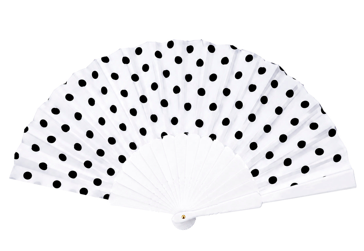 Polka Dots / Punkte Handfächer - 4 Farben